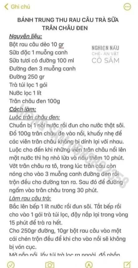 Bánh Trung Thu Thạch Trà Sữa Trân Châu Ngọt Ngào