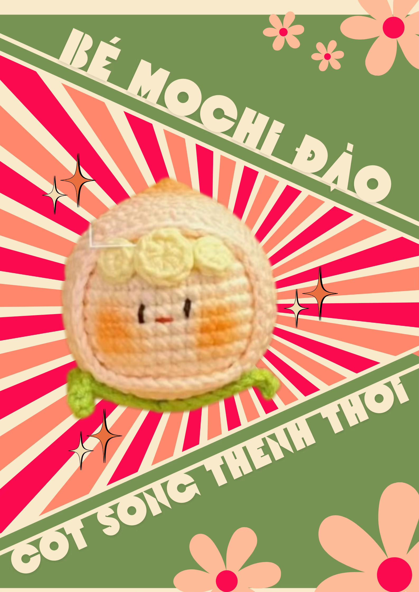 bé mo chi chanh, mochi đào, mochi cam