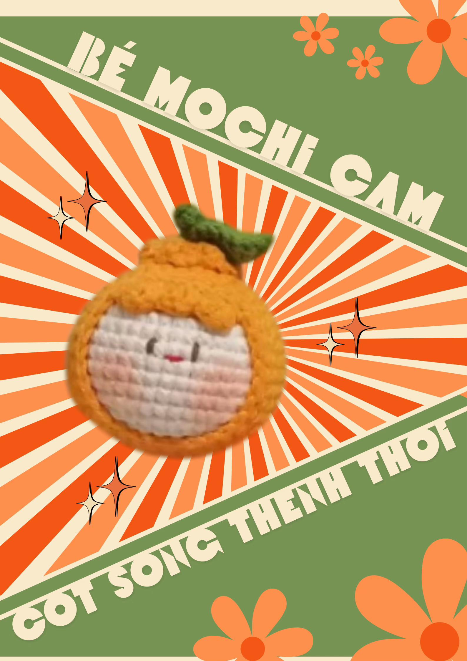 bé mo chi chanh, mochi đào, mochi cam