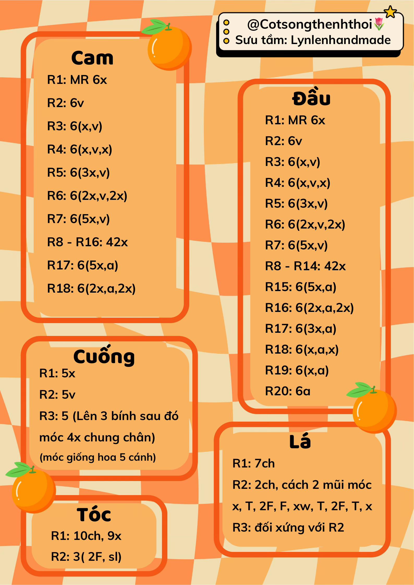 bé mo chi chanh, mochi đào, mochi cam