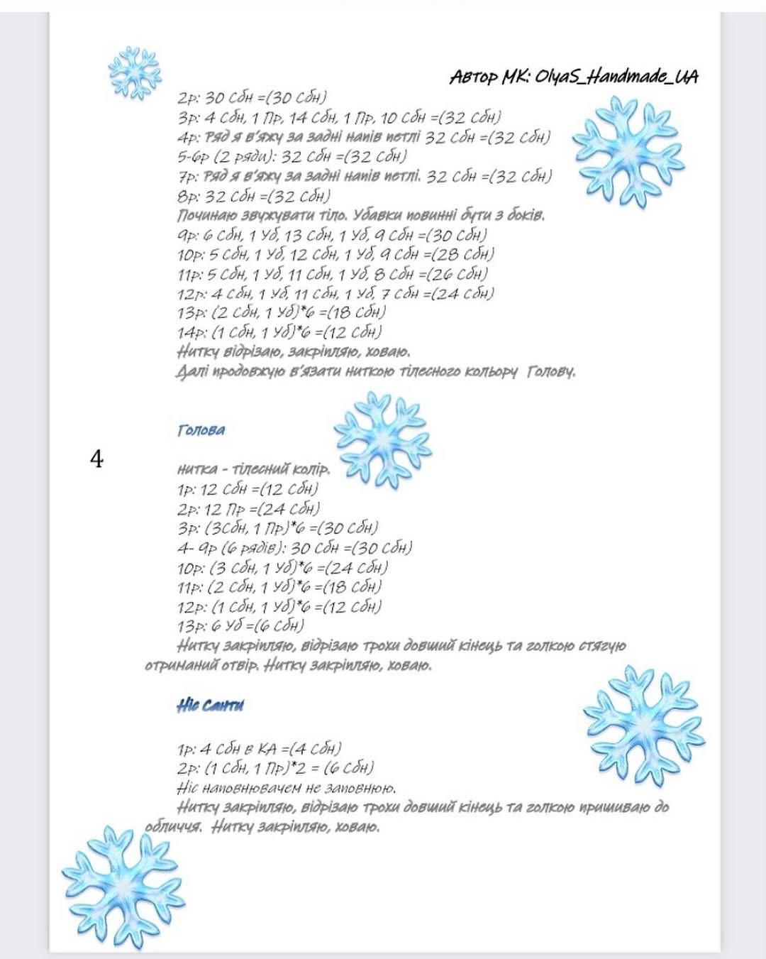 Безкоштовний майстер-клас з в'язання новорічної іграшки Санта