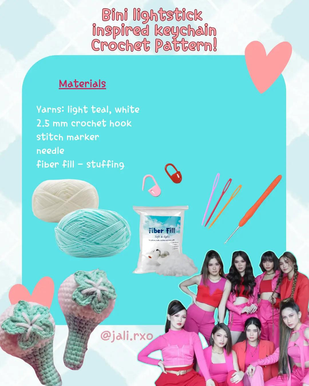 Bini Lightstick Inspired Keychain Crochet Pattern for Fans