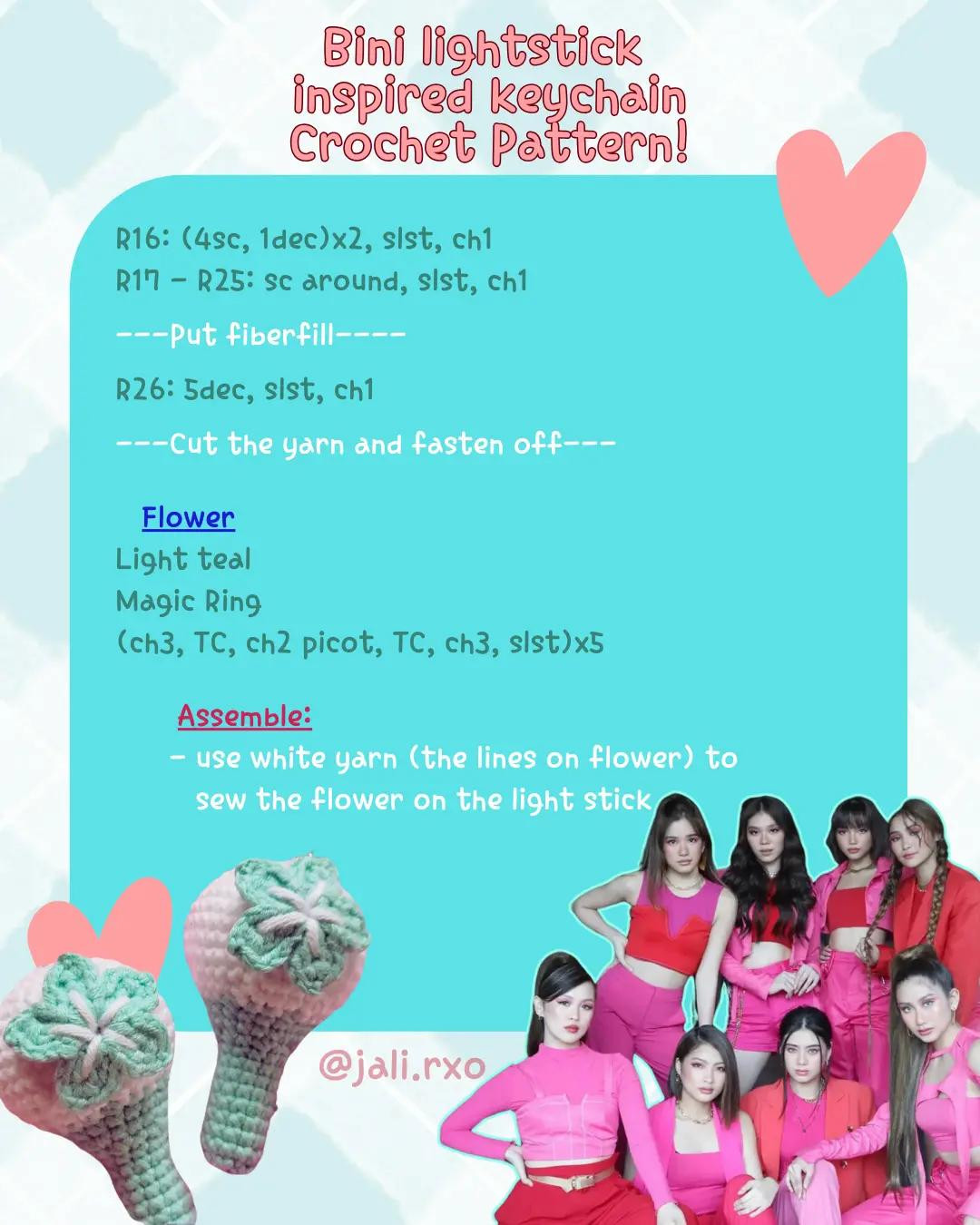 Bini Lightstick Inspired Keychain Crochet Pattern for Fans