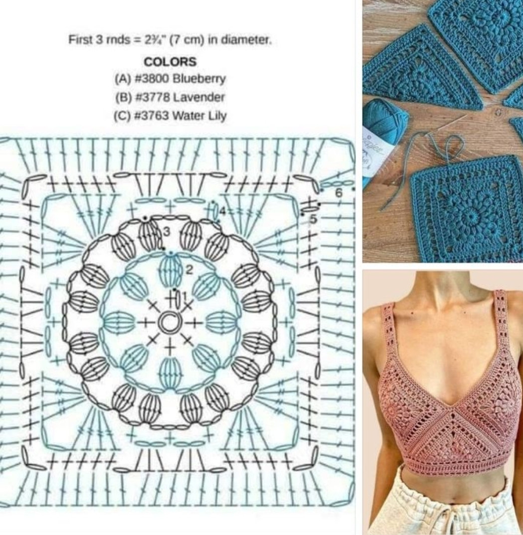 📸Blusinha feita só com squares de crochê? SIM, e ficou tudo pra mim! 💖🧶✨