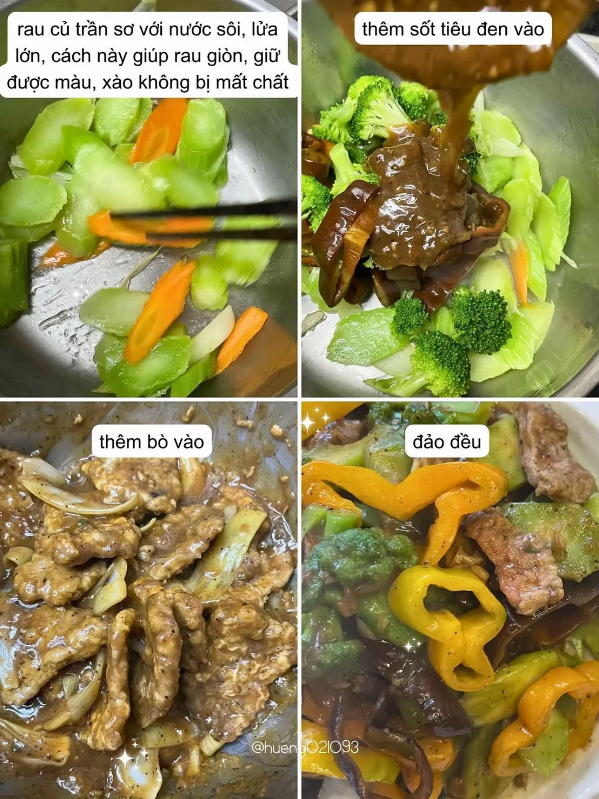 Bò Sốt Tiêu Đen Ngọt Mềm, Rau Củ Giòn Ngon