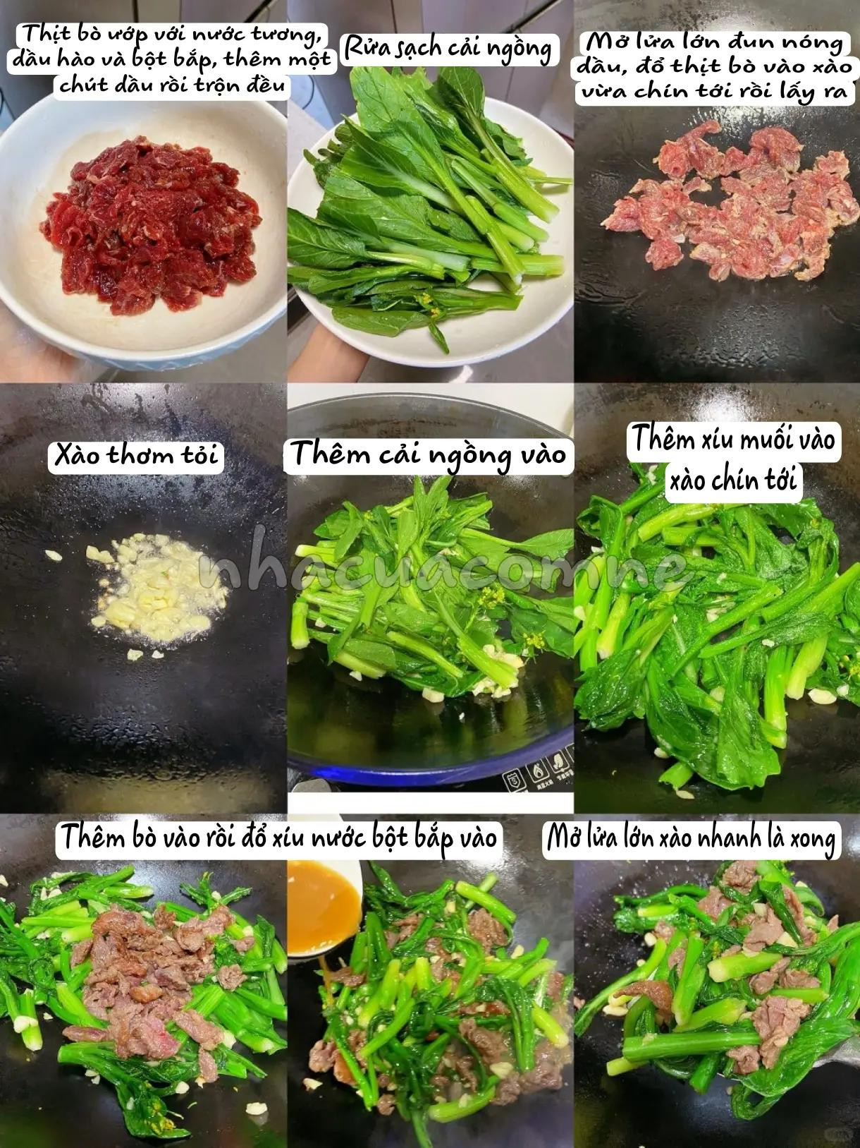 Bò Xào Cải Ngồng Thơm Ngon Đậm Đà Vị Tỏi