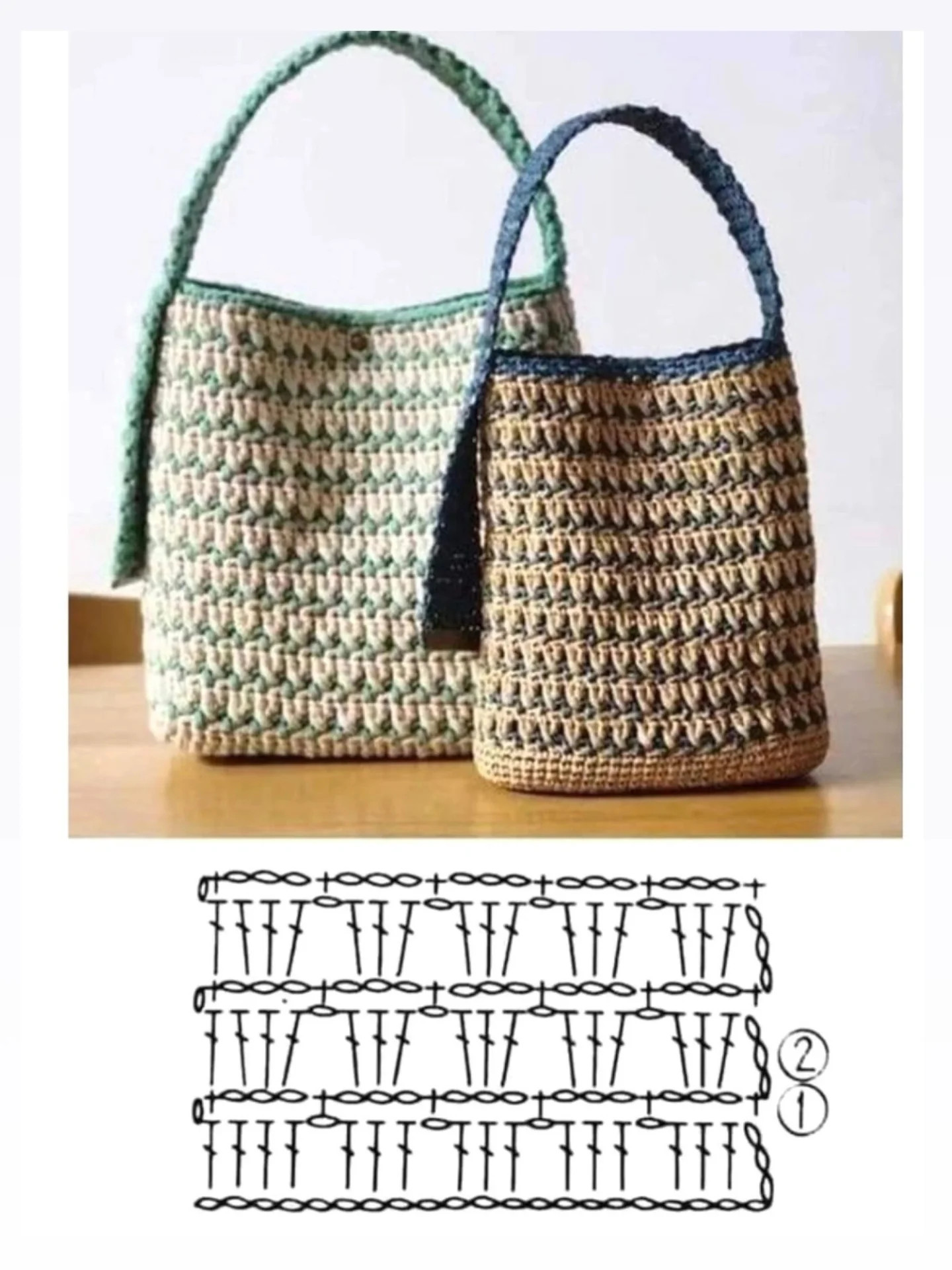 Bolsa de crochê com alça, estilo moderno e elegante
