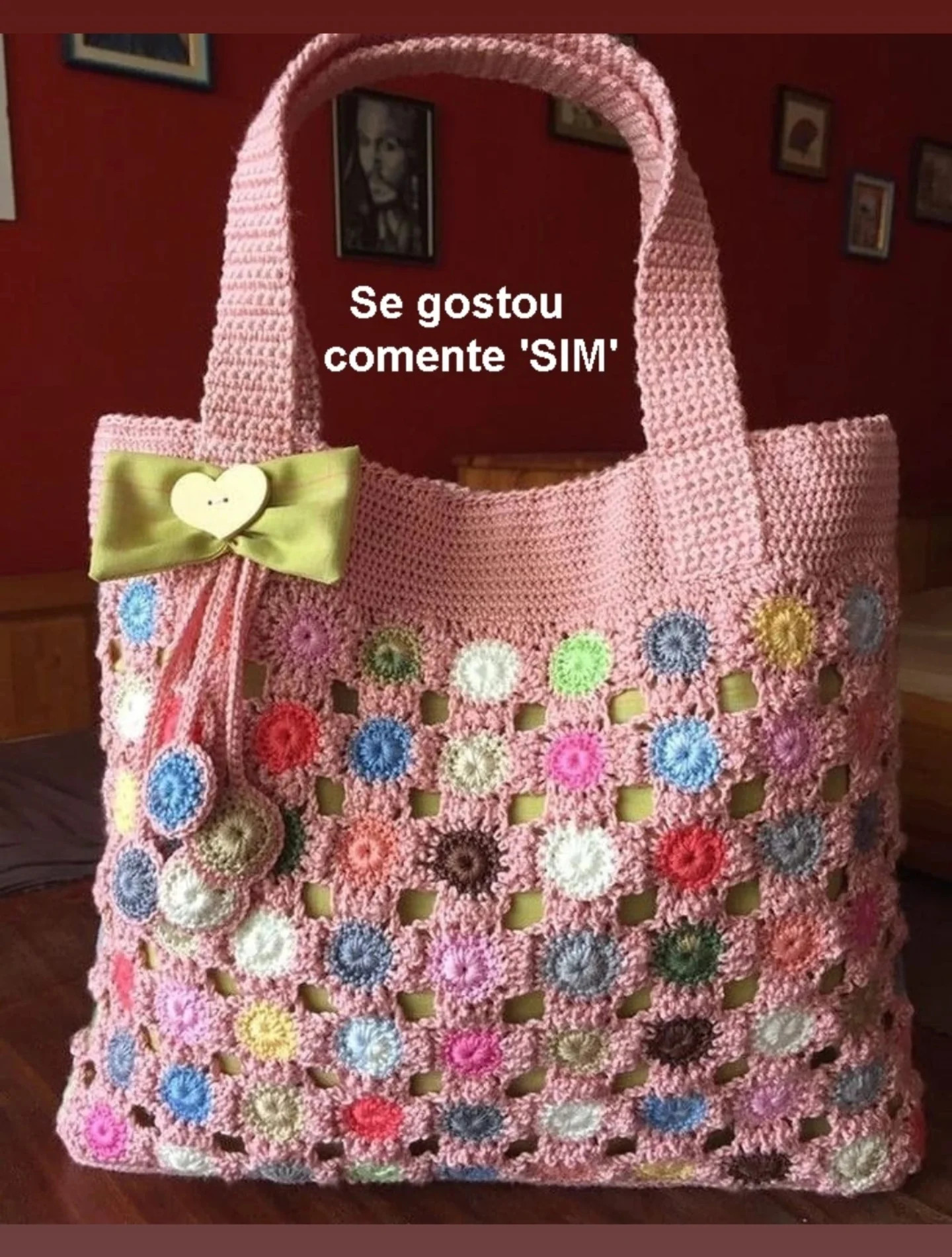 Bolsa de crochê hexagonal: elegante e prática para o dia a dia