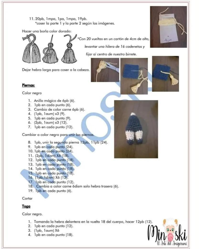 Bonecos de Formatura Amigurumi: Padron Gratuito para Crochê