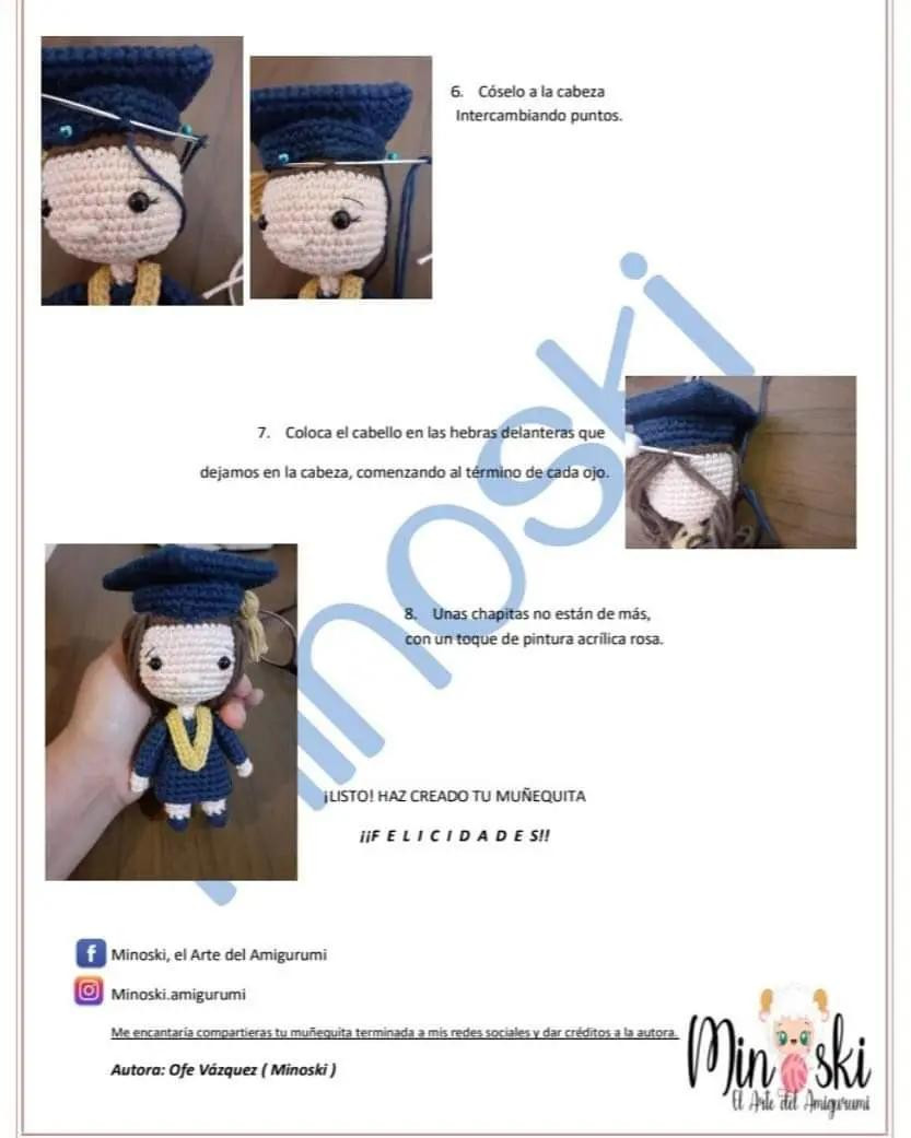 Bonecos de Formatura Amigurumi: Padron Gratuito para Crochê