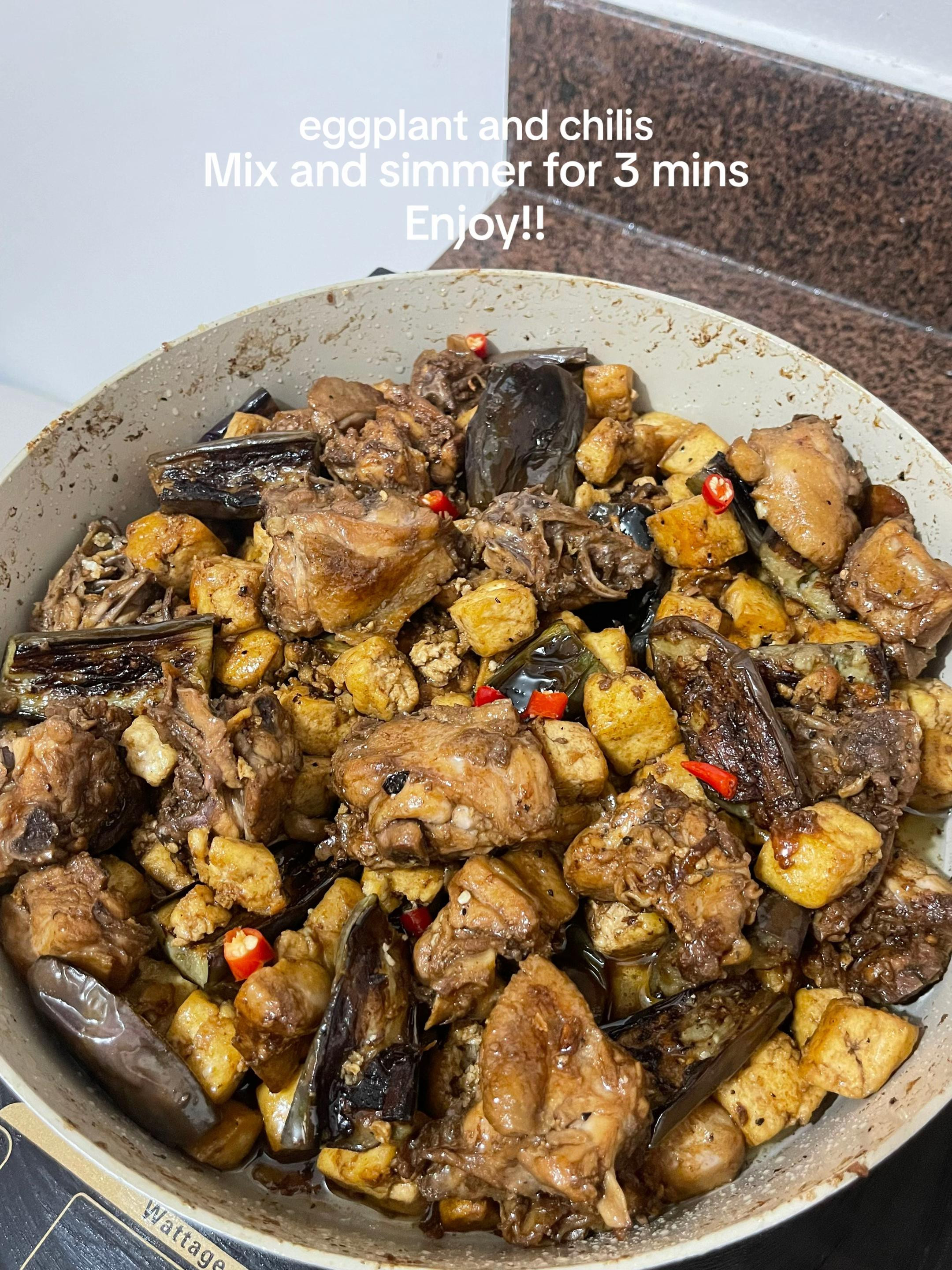 Budget-friendly Chicken Tofu Eggplant Delight