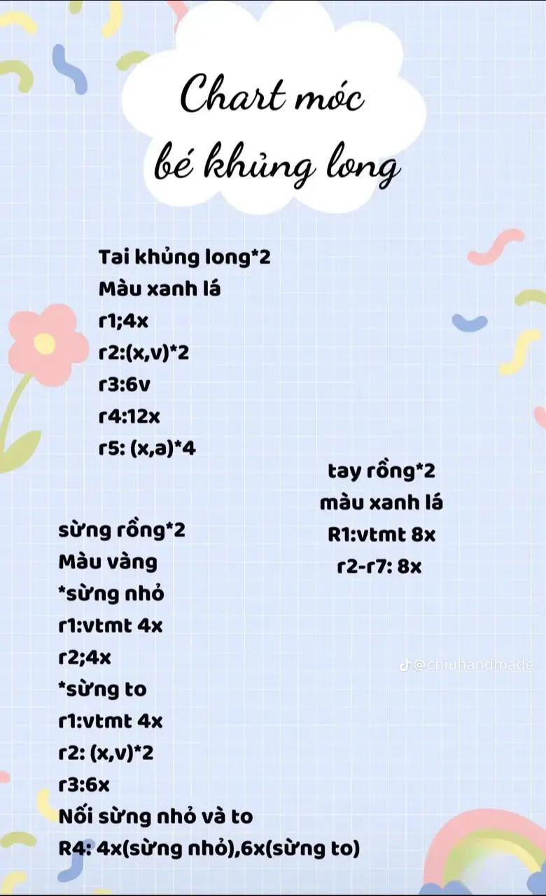 Búp bê móc len hình thú cưng với tai và nơ màu vàng dễ thương