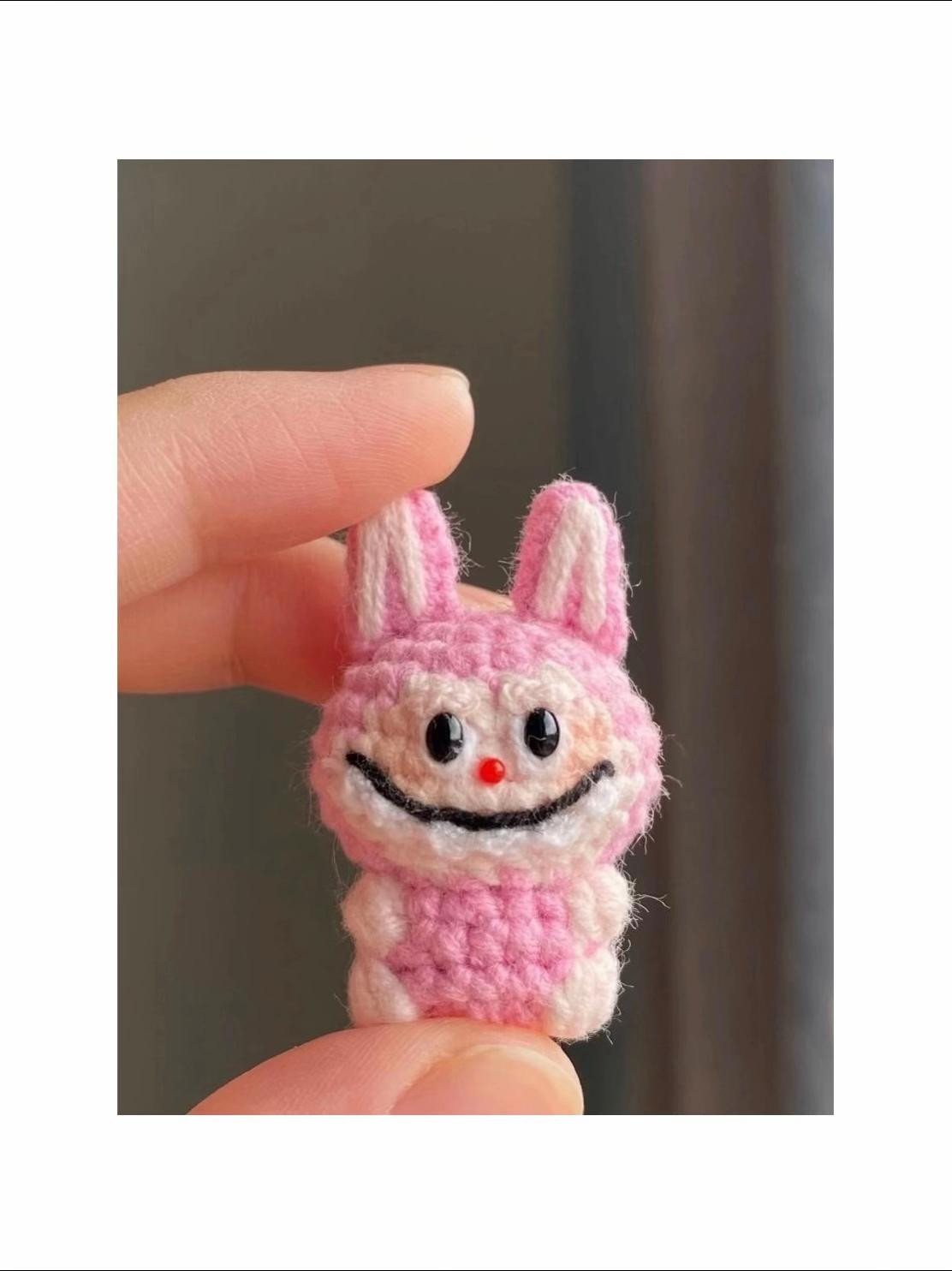 Búp bê thỏ nhỏ labubu xinh xắn bằng len cho người mới bắt đầu