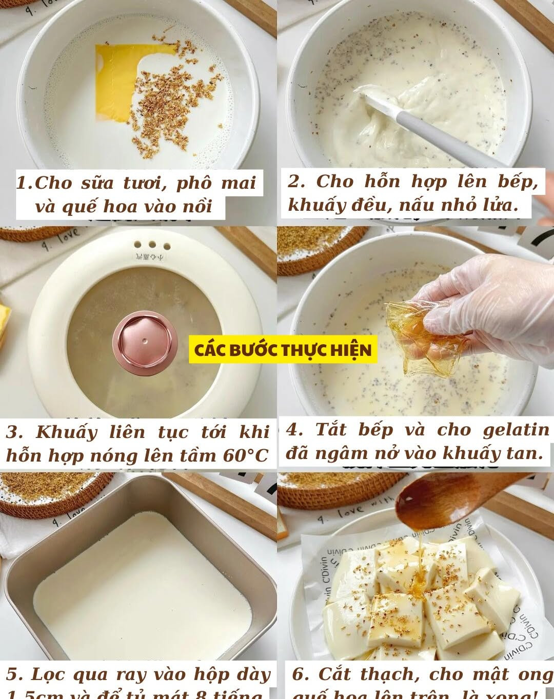 Cách làm Pudding Phô Mai mật ong quế hoa thơm ngon!
