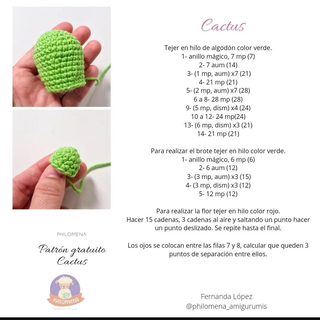 Cactus Amigurumi: Patrón Gratis para Tejer un Cupcake Divertido