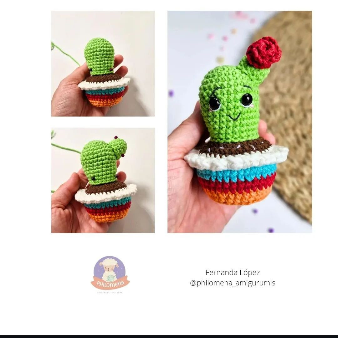 Cactus Amigurumi: Patrón Gratis para Tejer un Cupcake Divertido