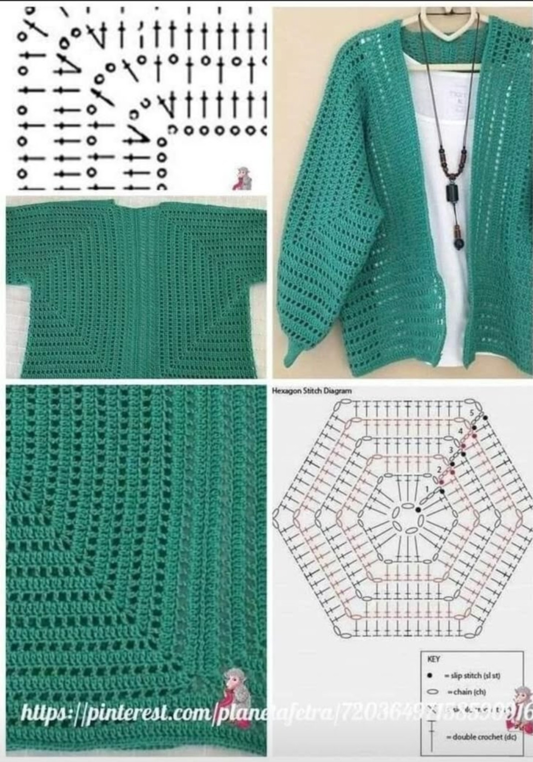 Camisa Estilo Kimono com Hexágonos