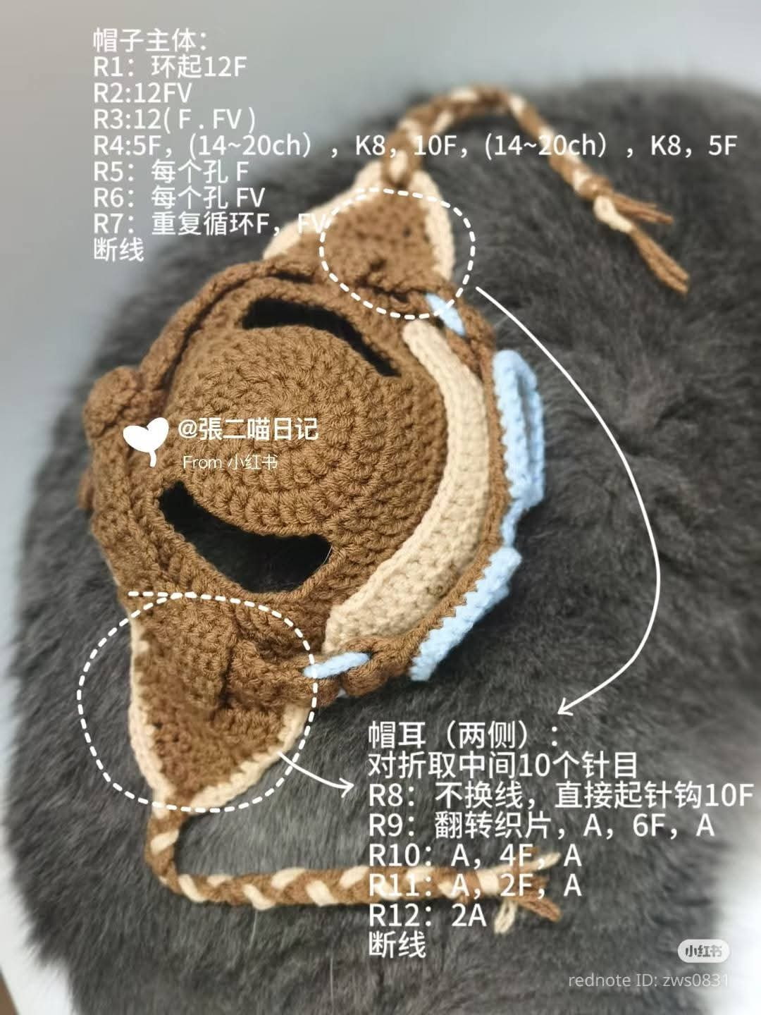 Cat in Crochet Aviator Hat Enjoys a Sunset View