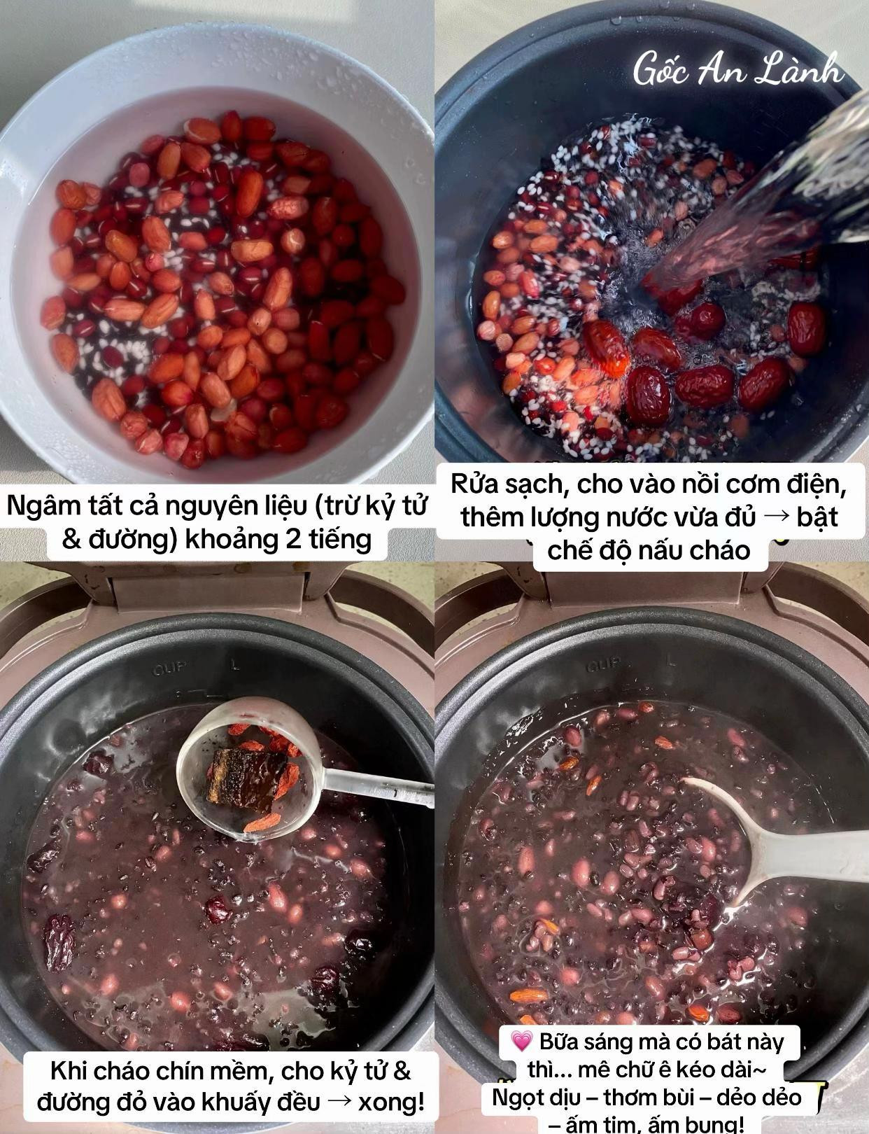 Cháo Dưỡng Nhan Đậu Đỏ Gạo Nếp Thơm Ngọt