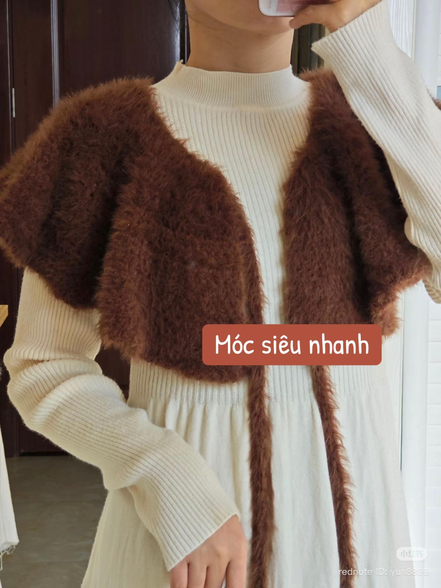 Chart móc len áo choàng cổ điển phong cách thanh lịch