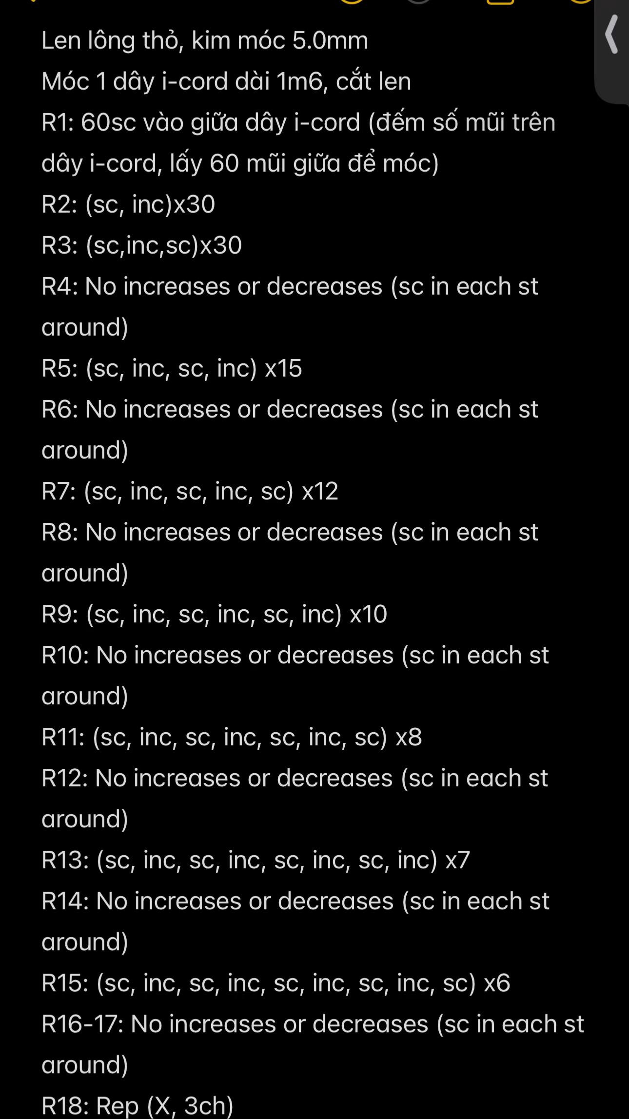 Chart móc len áo choàng cổ điển phong cách thanh lịch