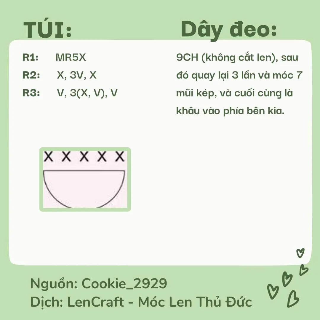 Chart móc len búp bê Labubu đáng yêu và dễ thương