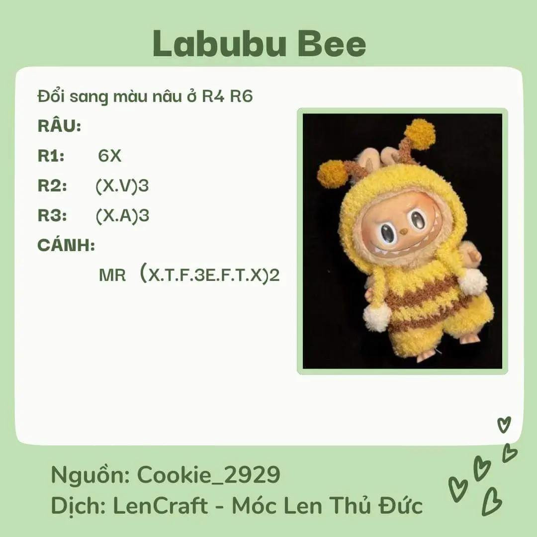 Chart móc len búp bê Labubu đáng yêu và dễ thương