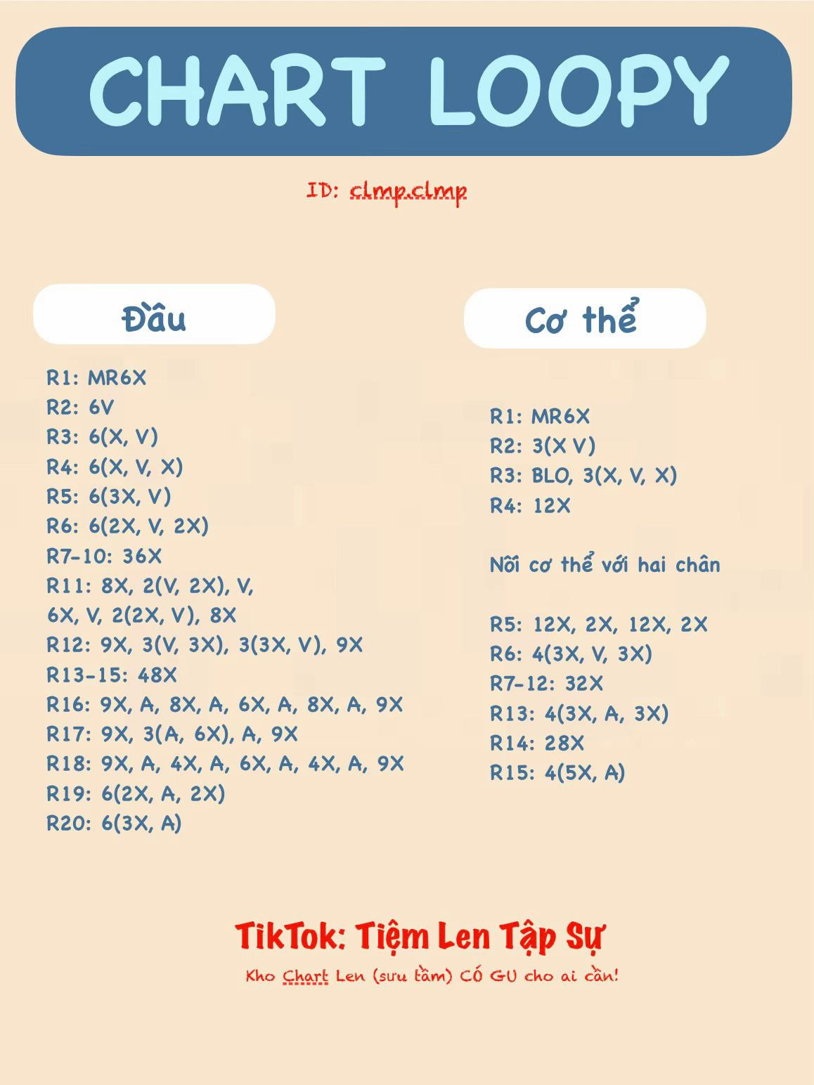 Chart móc len gấu hồng dễ thương với quả dâu trên đầu