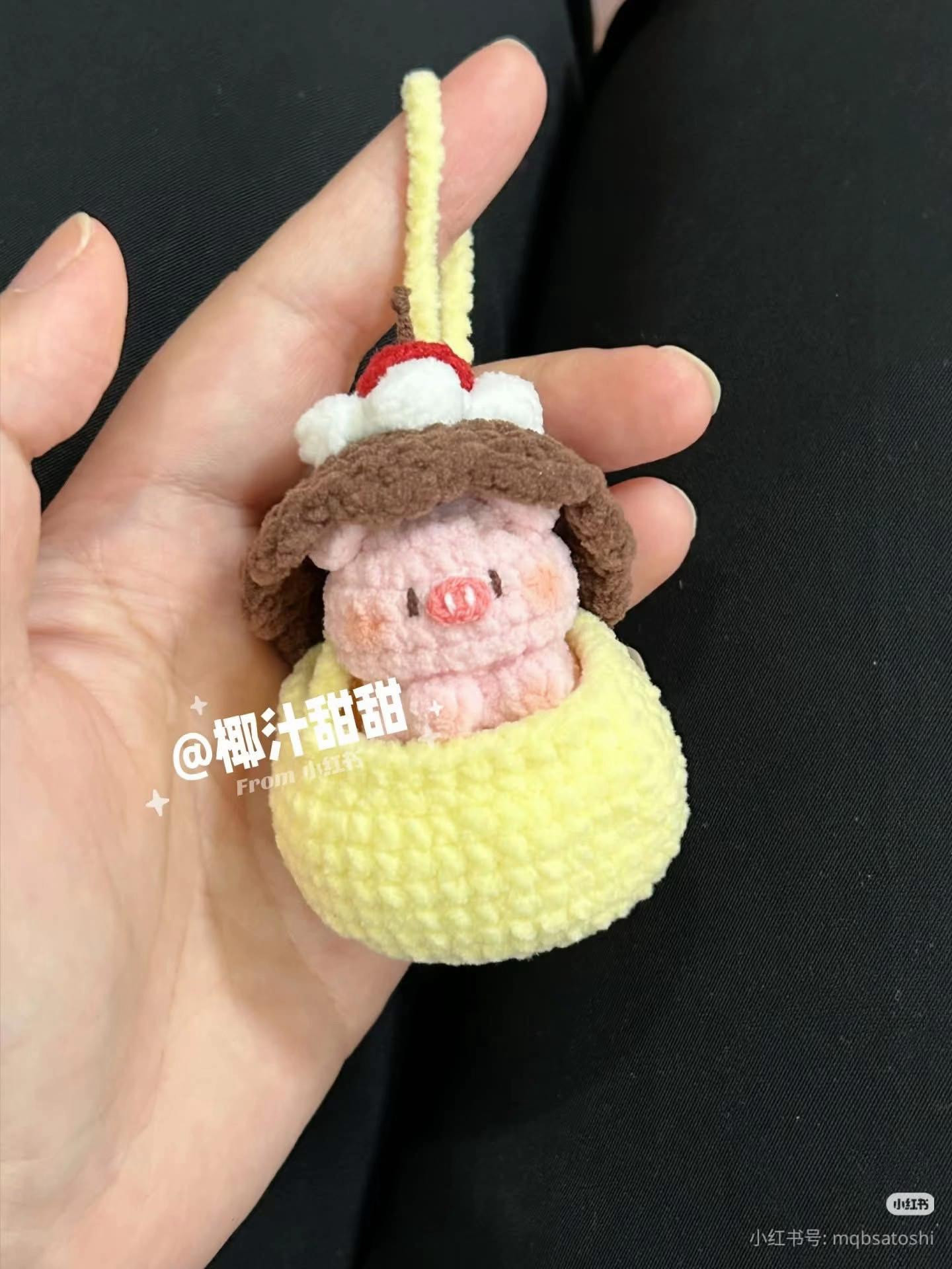 Chart móc len hình heo bánh pudding dễ thương cho người mới bắt đầu