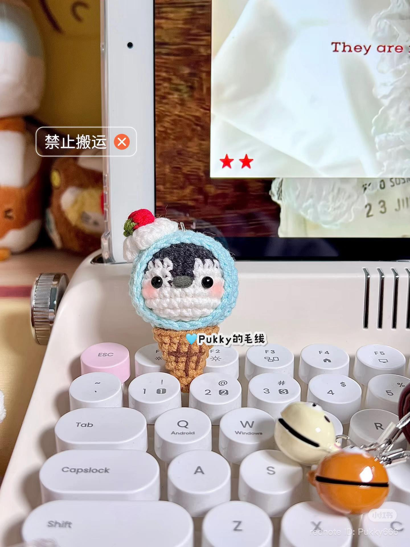 Chart móc len hình kem chim cánh cụt đáng yêu và dễ thương