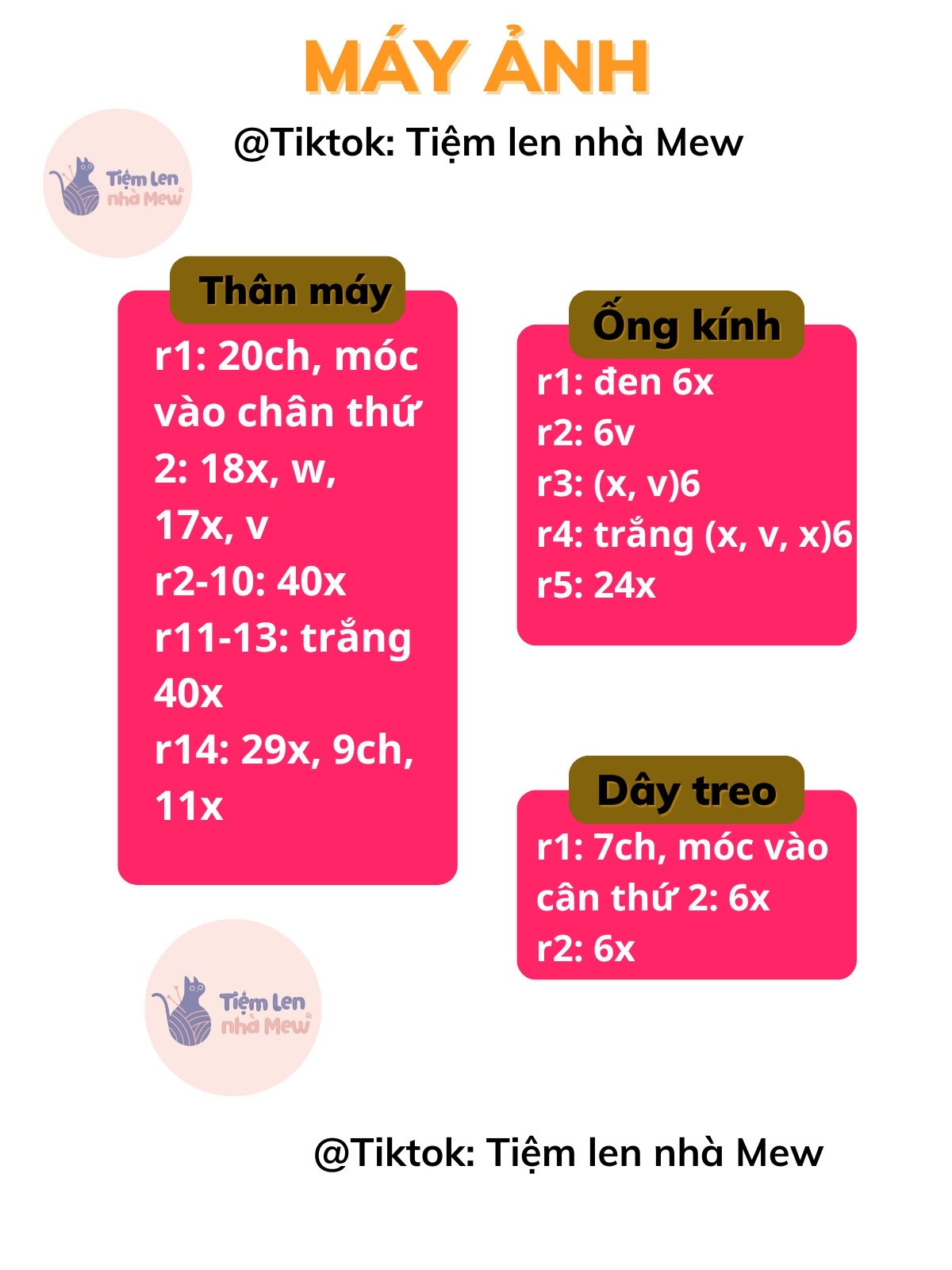 chart móc máy ảnh màu nâu