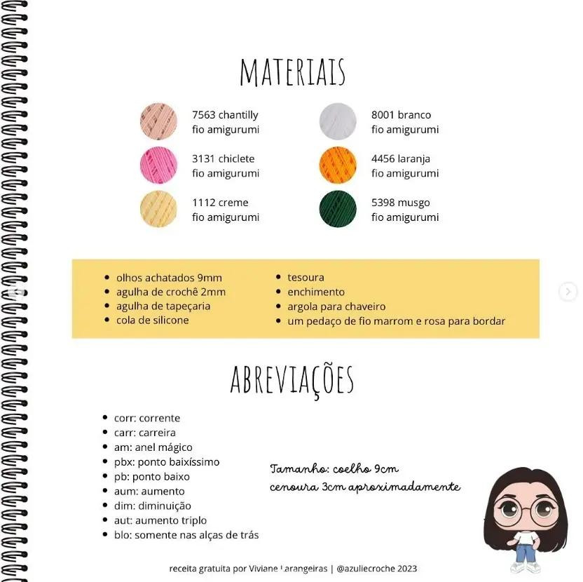 Chaveiro de Amigurumi de Coelho com Cenoura - Receita Grátis