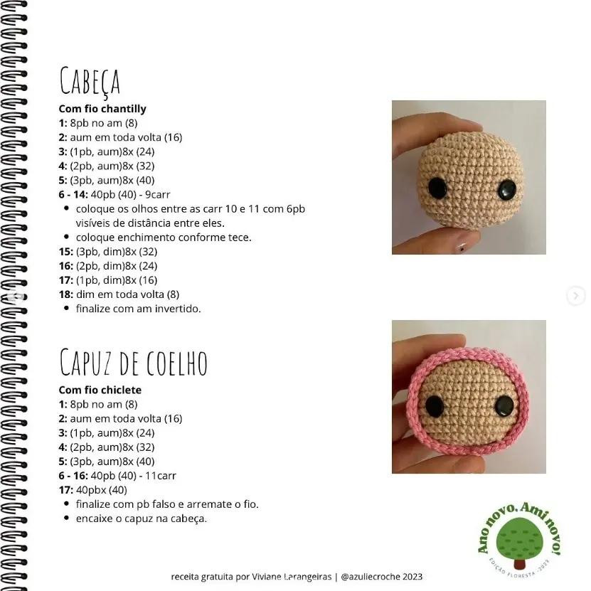 Chaveiro de Amigurumi de Coelho com Cenoura - Receita Grátis