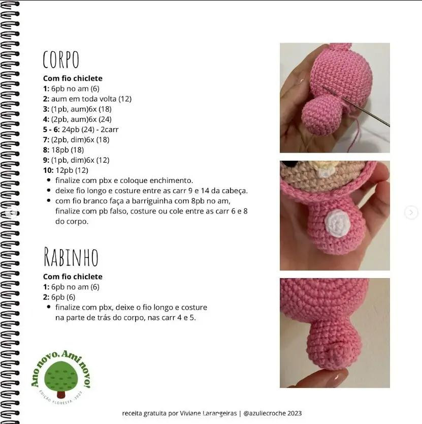 Chaveiro de Amigurumi de Coelho com Cenoura - Receita Grátis