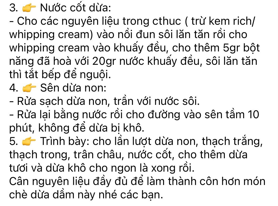 Chè Dừa Dầm Thơm Ngon Ngọt Béo