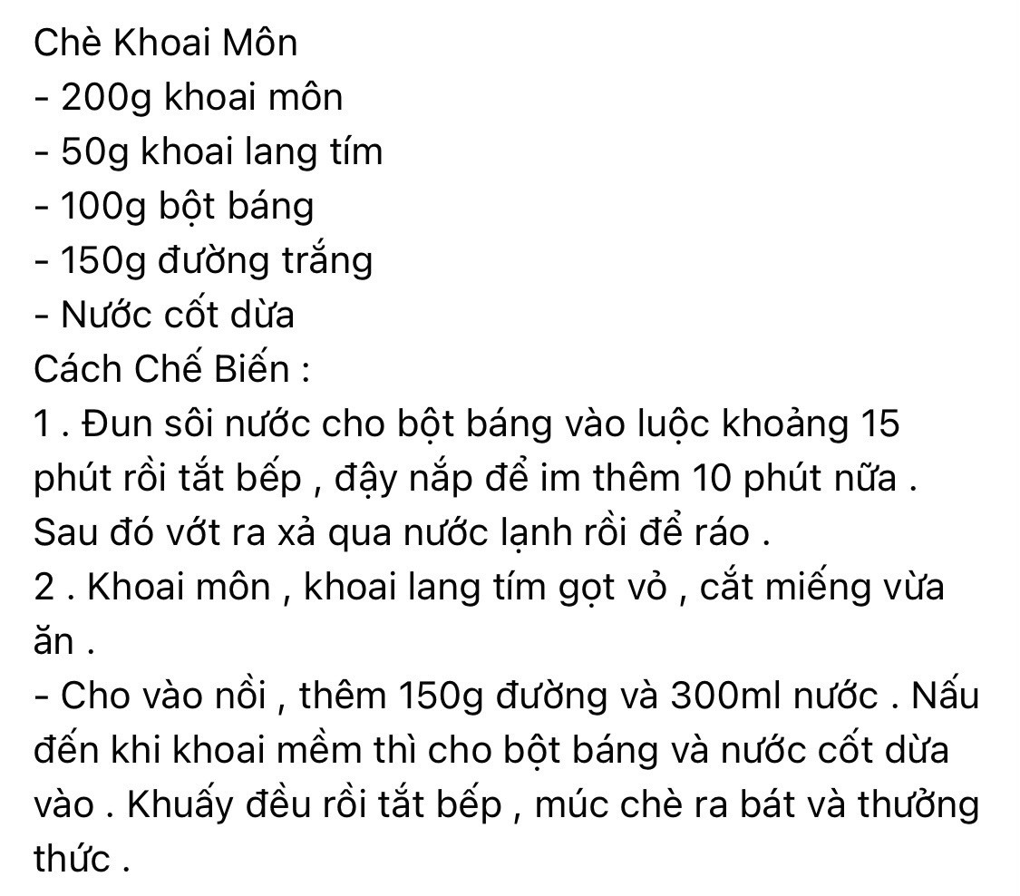 Chè Khoai Môn Mát Lạnh Sảng Khoái