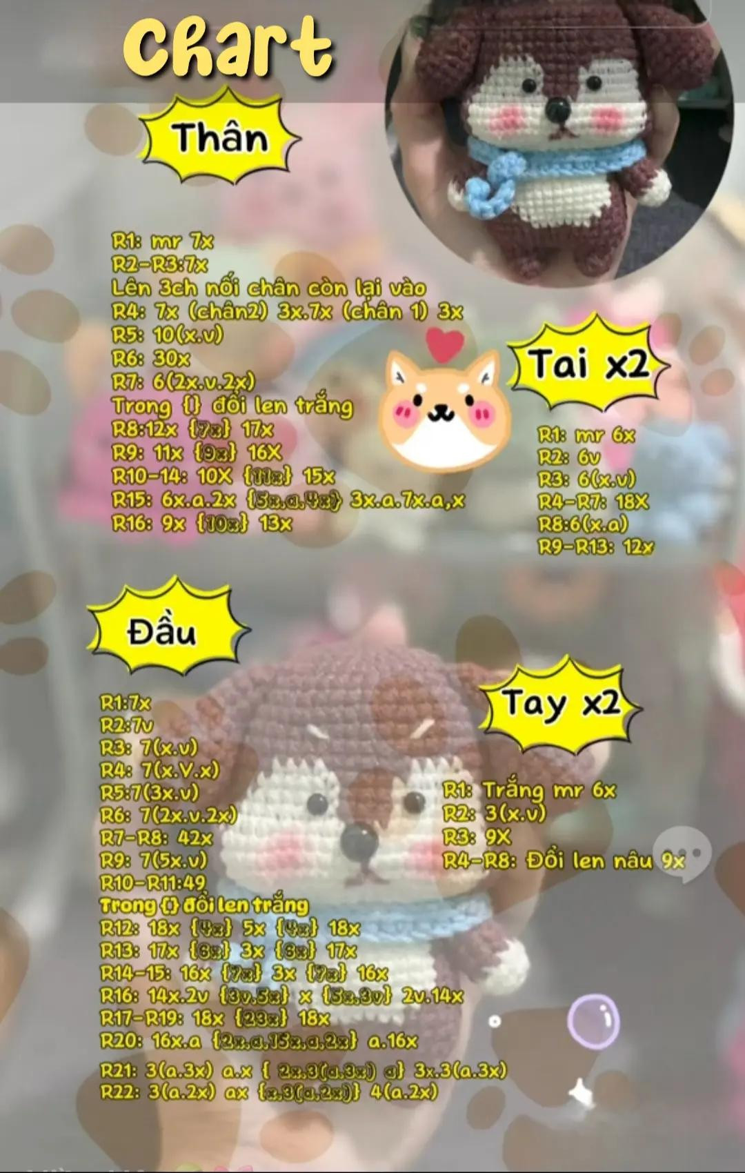 Chú chó len dễ thương với khăn xanh đáng yêu