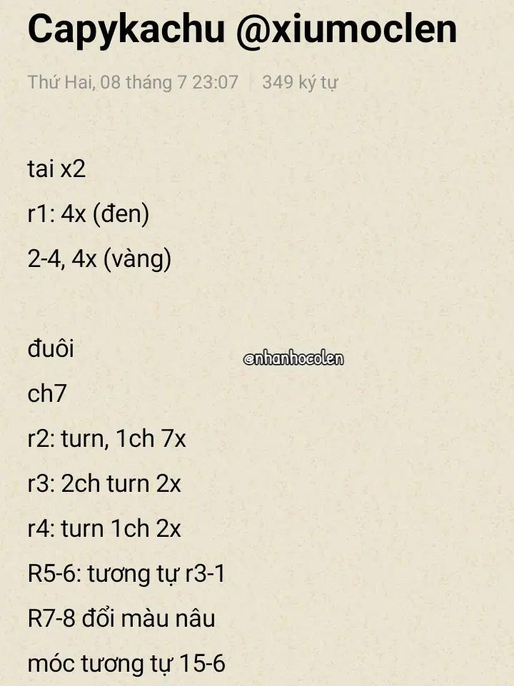 Chú thú nhồi bông móc len hình Pikachu dễ thương