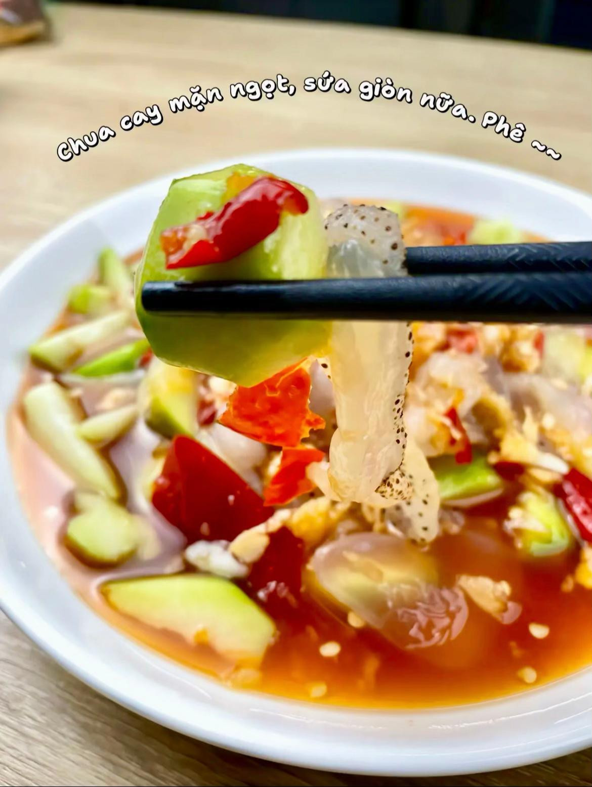 Cóc Non Trộn Sứa Mắm Tỏi Chua Cay Giòn Rụm