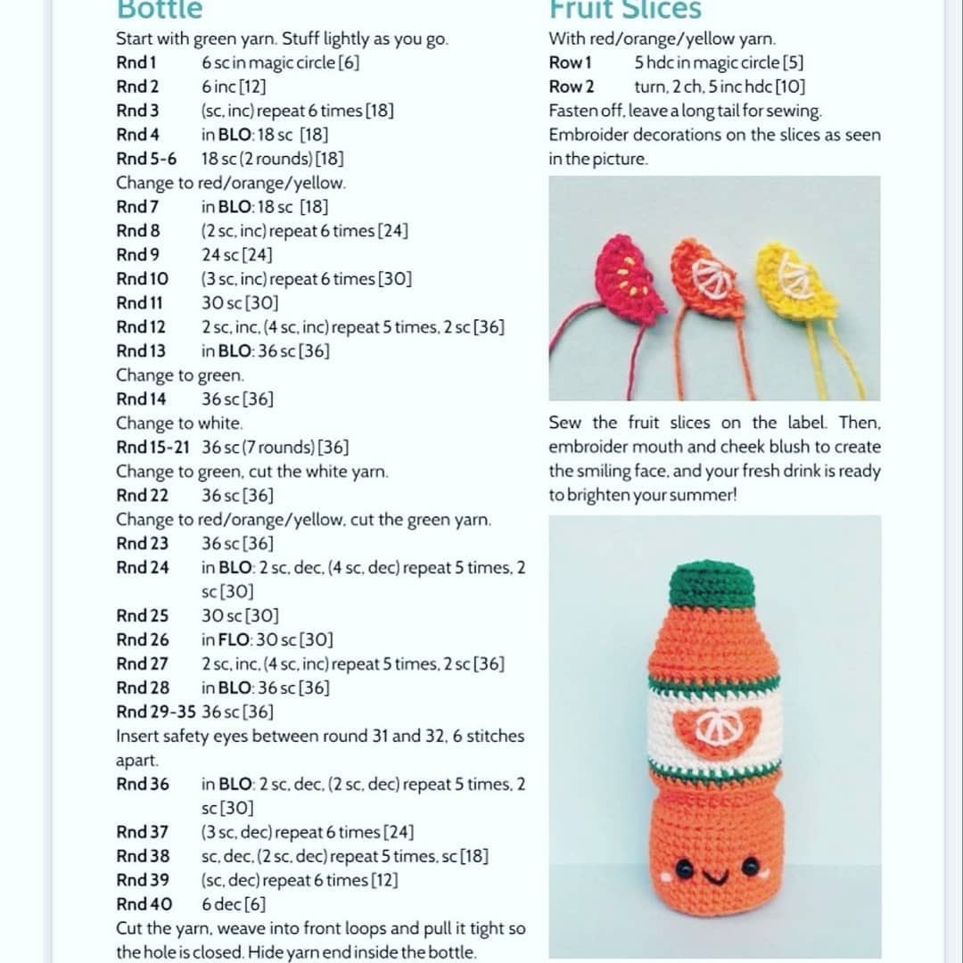 Colorful Crochet Bottle Covers with Cute Fruit Designs - Free Pattern