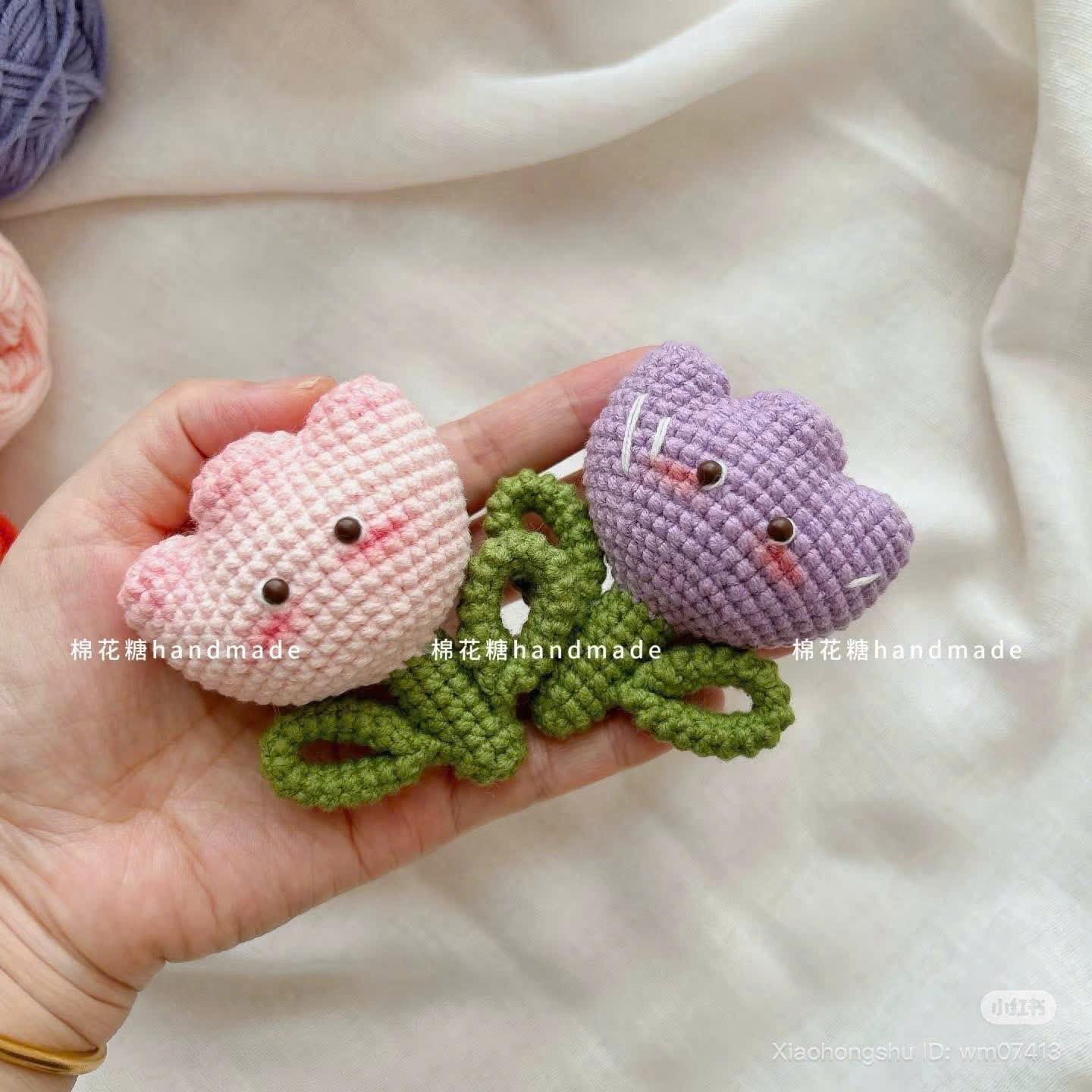 Colorful Crochet Heart Keychains: Easy DIY Pattern