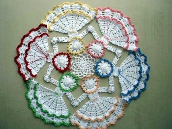 Colorful Crochet Motif with Butterfly and Circle Designs
