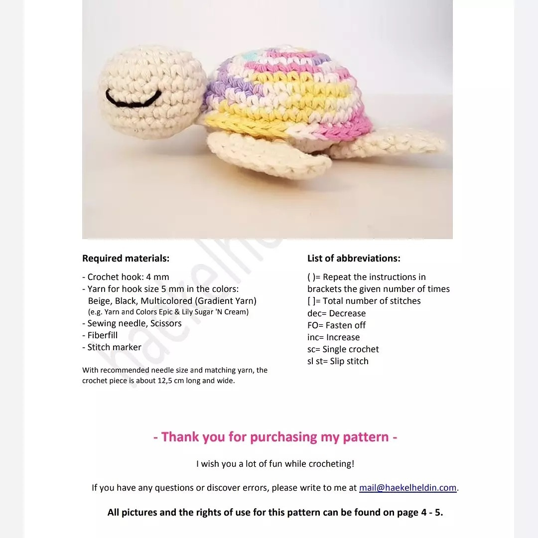 Colorful Crochet Turtle Pattern for Beginners
