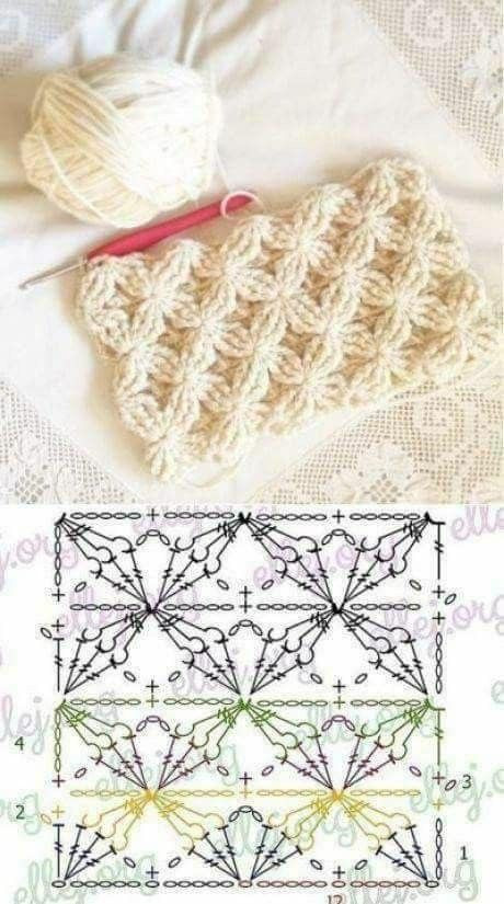 Colorful Semi-Circular Crochet Pattern with Various Stitches