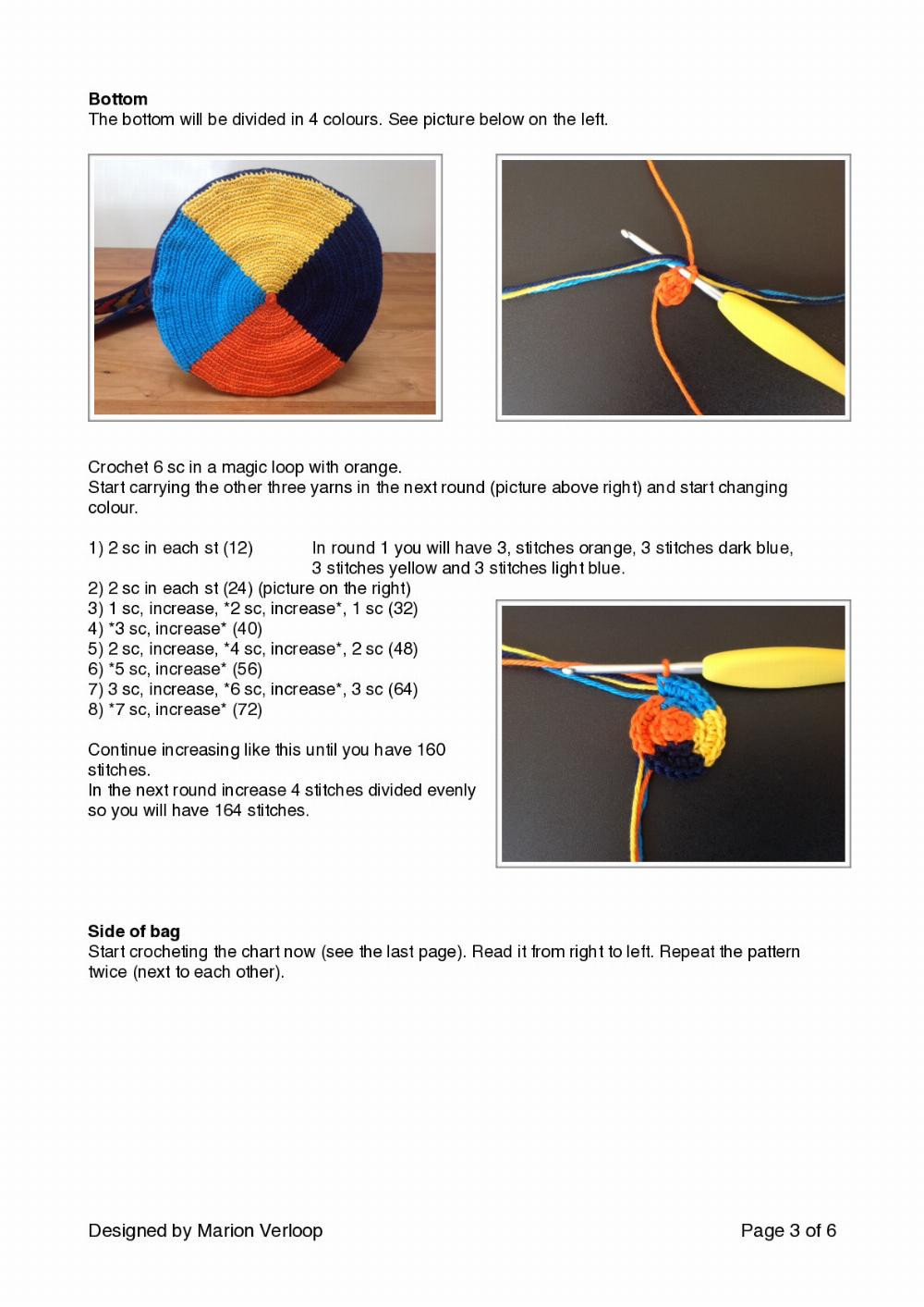 Colorful Wayuu Mochila Crochet Bag Pattern Chart