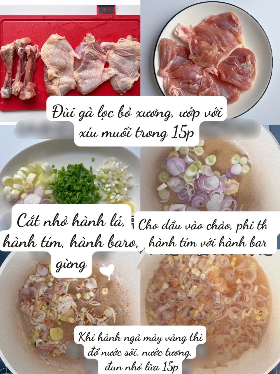 Cơm Gà Thơm Lừng Hành Lá Cho Bé Yêu