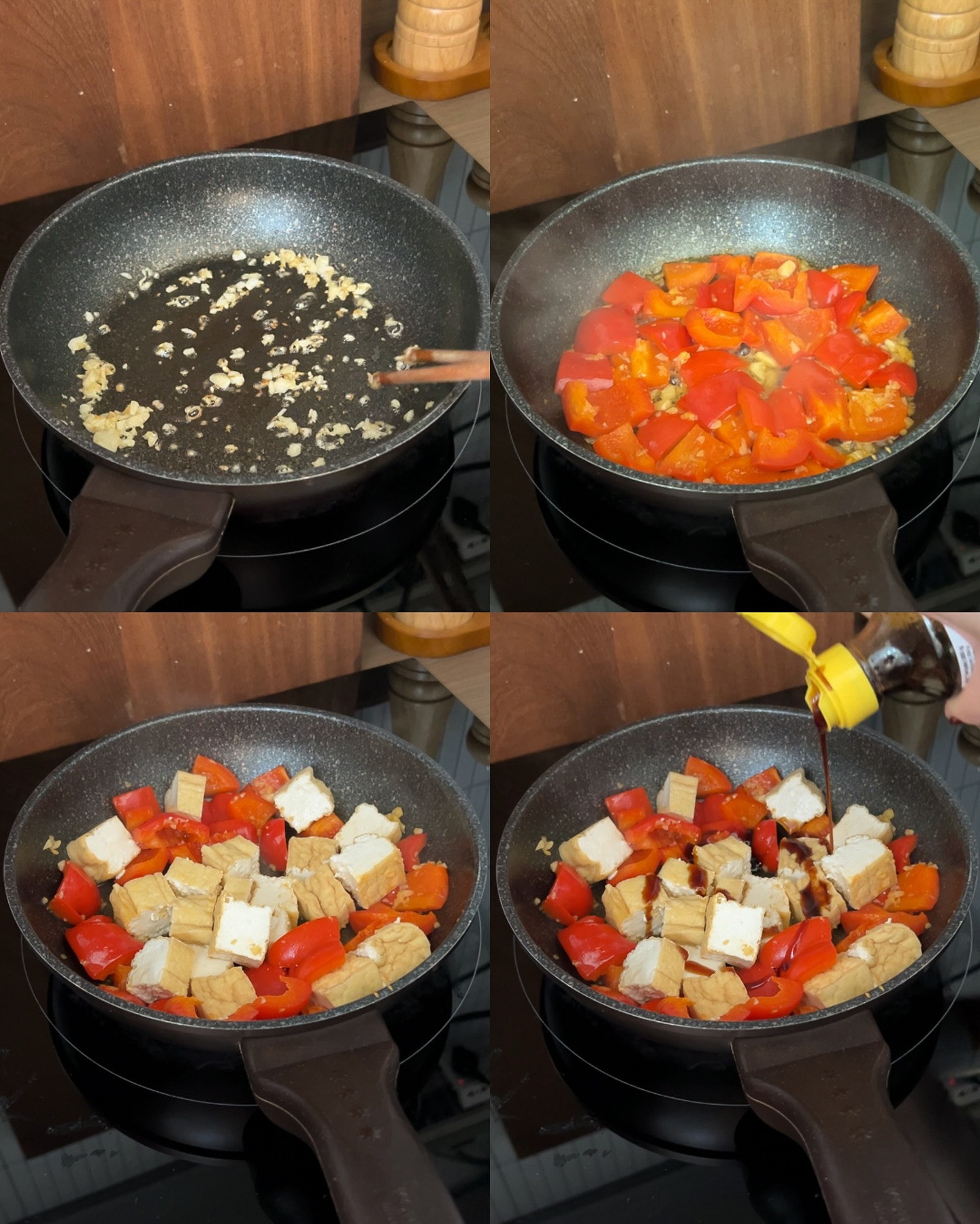 Cơm lứt đậu hũ xào ớt chuông - 385 calo✨