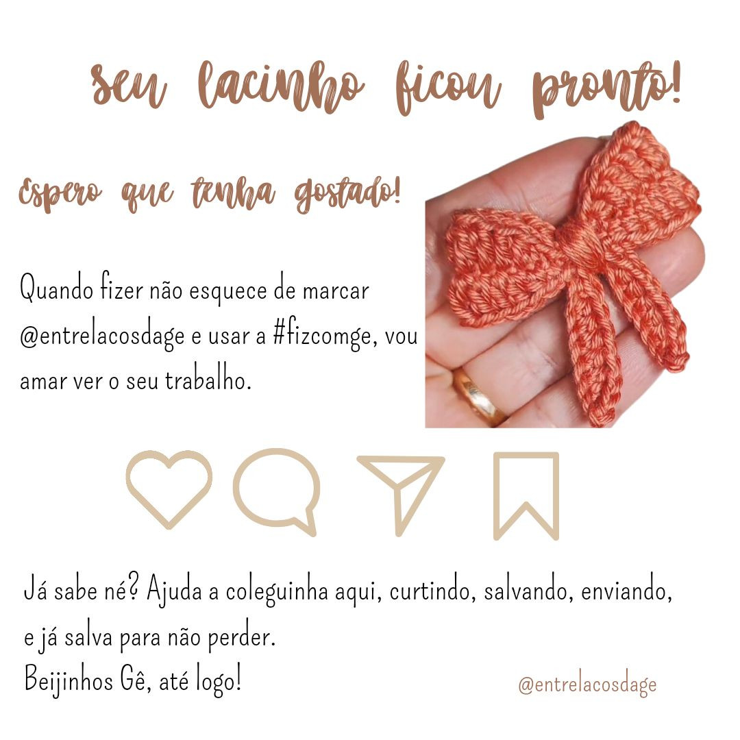 Como fazer um laço de crochê passo a passo fácil