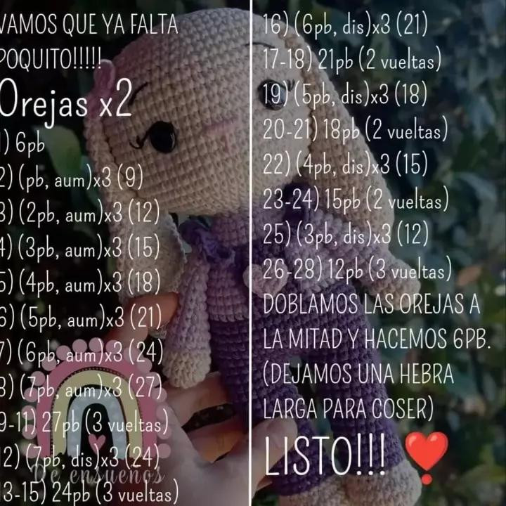 Conejito de crochet con corazón en el pecho, ideal para regalar