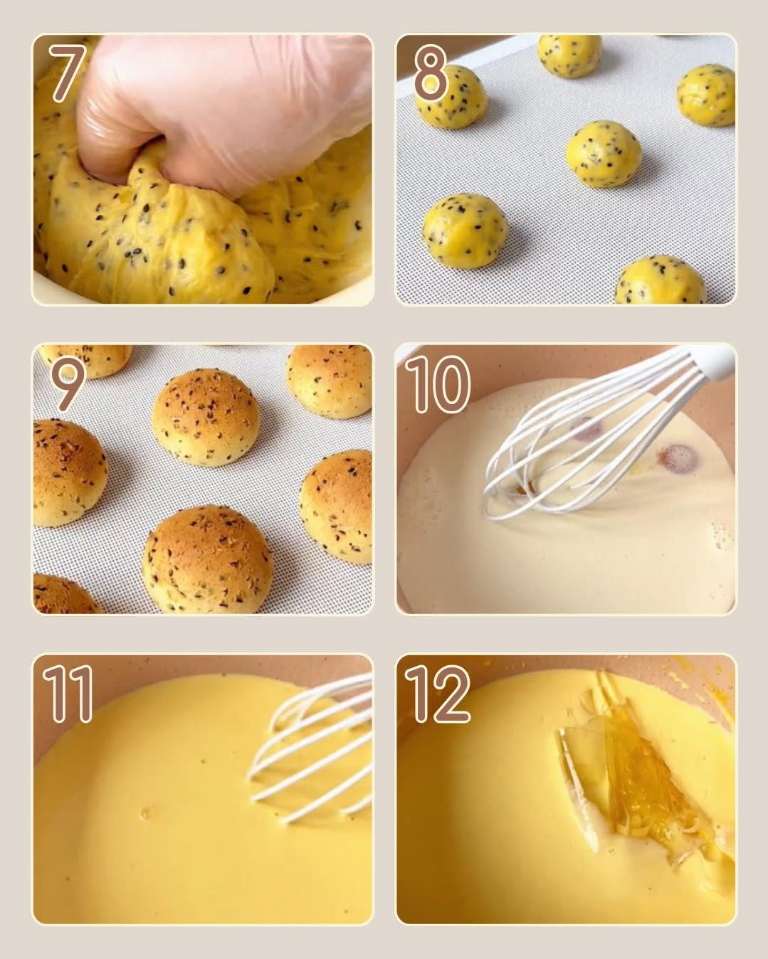 Công thức cách làm Bánh mì mochi Hàn Quốc nhân pudding CỰC KỲ CHI TIẾT